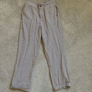 Free People Women’s Tan Checkered Chinos